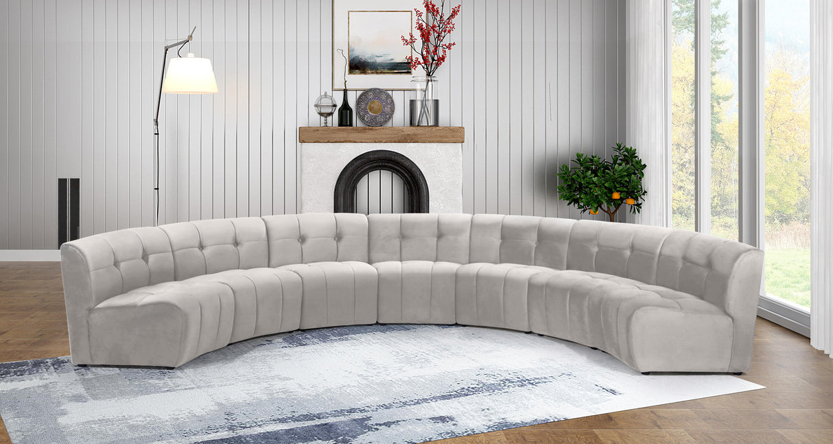 Limitless Cream Velvet 7pc. Modular Sectional - galleria furniture outlet