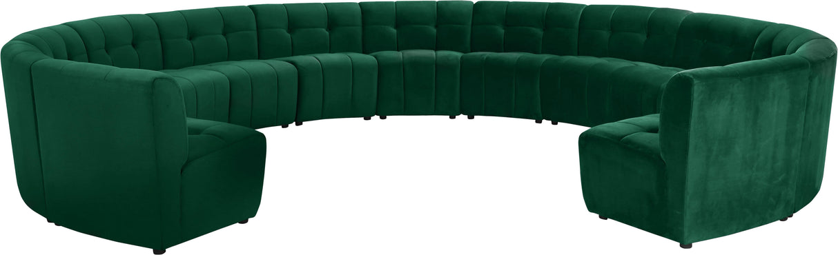 Limitless Green Velvet 13pc. Modular Sectional