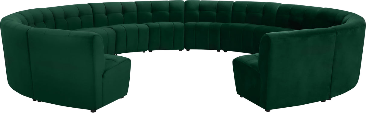 Limitless Green Velvet 14pc. Modular Sectional - galleria furniture outlet