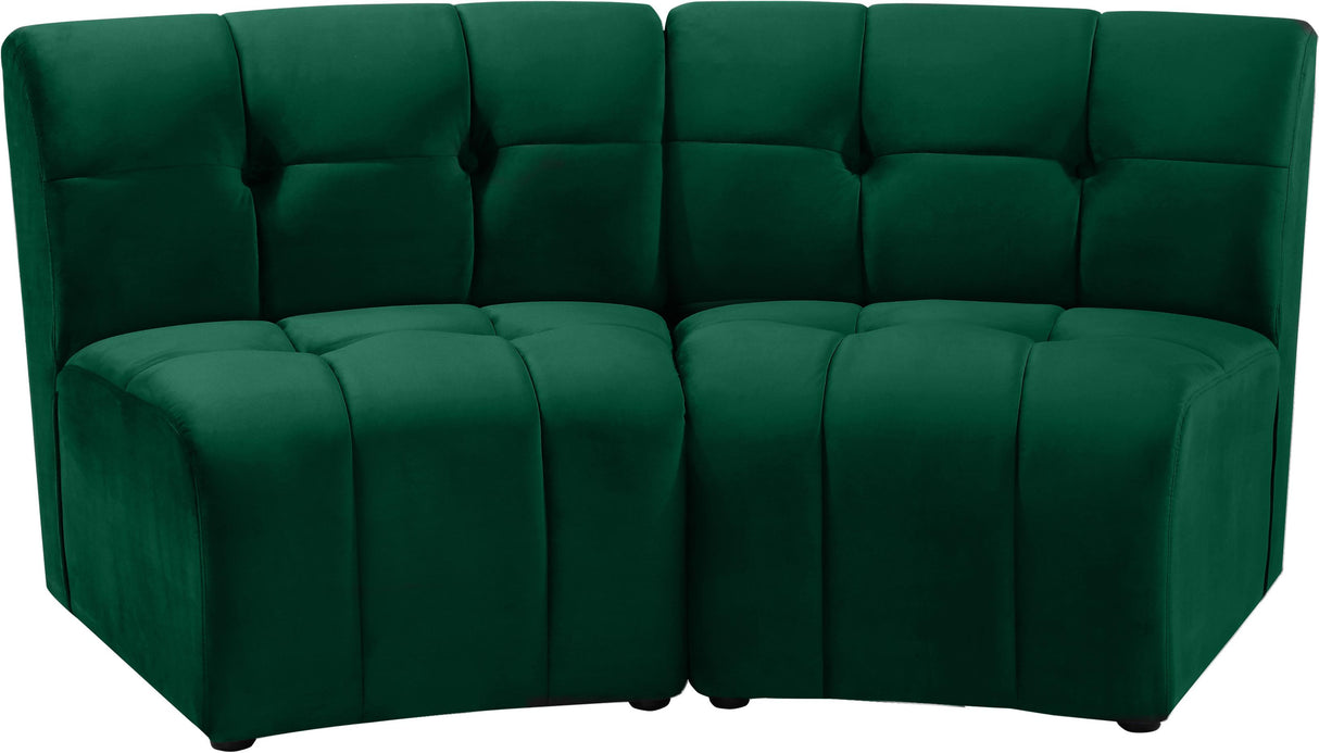 Limitless Green Velvet 2pc. Modular Sectional