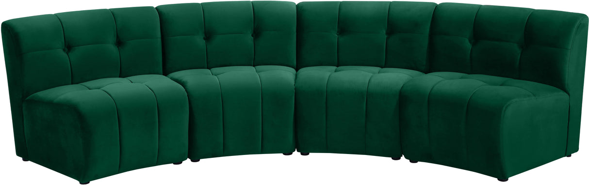Limitless Green Velvet 4pc. Modular Sectional - galleria furniture outlet