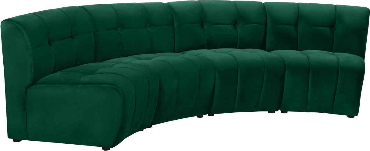 Limitless Green Velvet 4pc. Modular Sectional - galleria furniture outlet