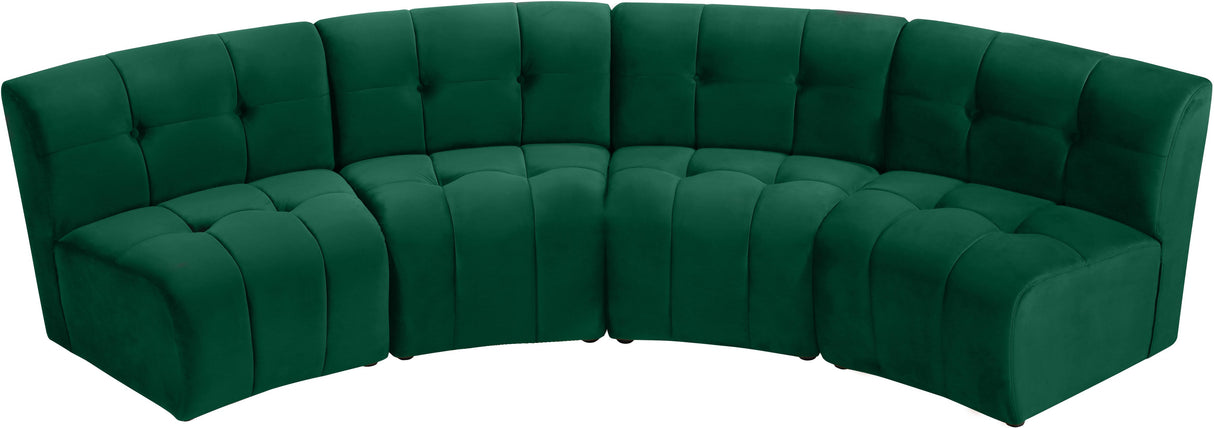 Limitless Green Velvet 4pc. Modular Sectional - galleria furniture outlet