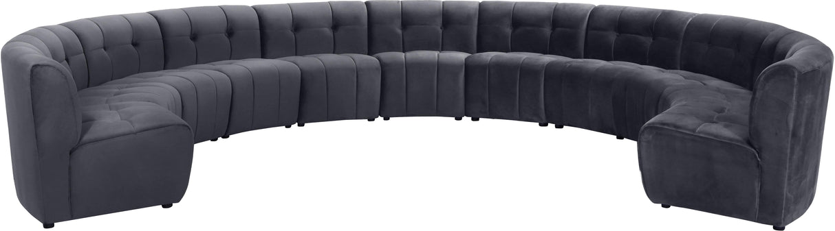 Limitless Grey Velvet 11pc. Modular Sectional - galleria furniture outlet