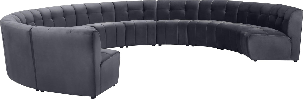 Limitless Grey Velvet 11pc. Modular Sectional - galleria furniture outlet