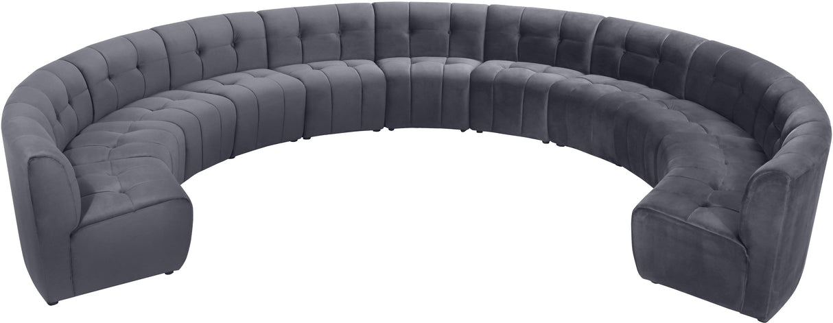 Limitless Grey Velvet 11pc. Modular Sectional - galleria furniture outlet