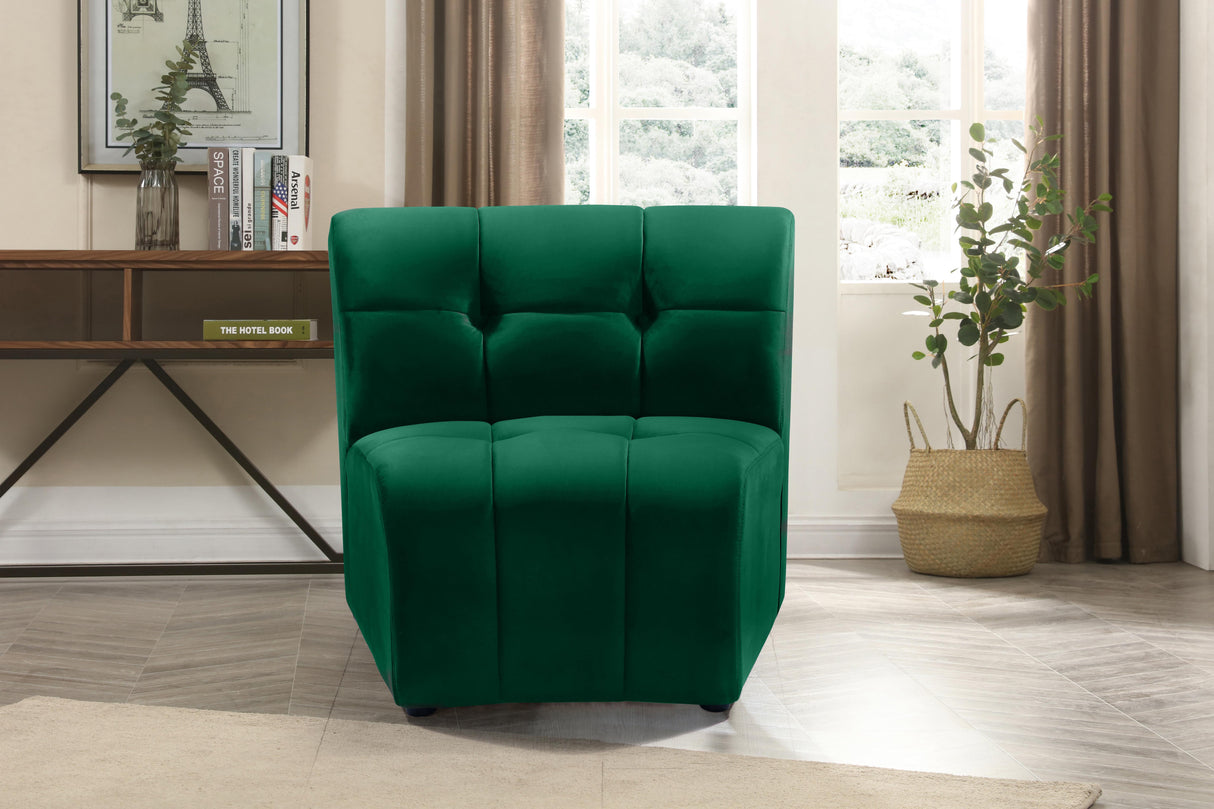 Limitless Green Velvet Modular Chair - galleria furniture outlet