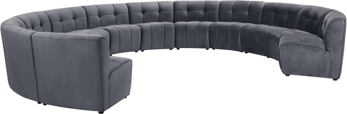 Limitless Grey Velvet 12pc. Modular Sectional - galleria furniture outlet