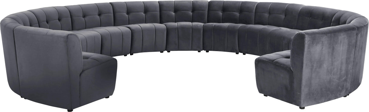 Limitless Grey Velvet 13pc. Modular Sectional
