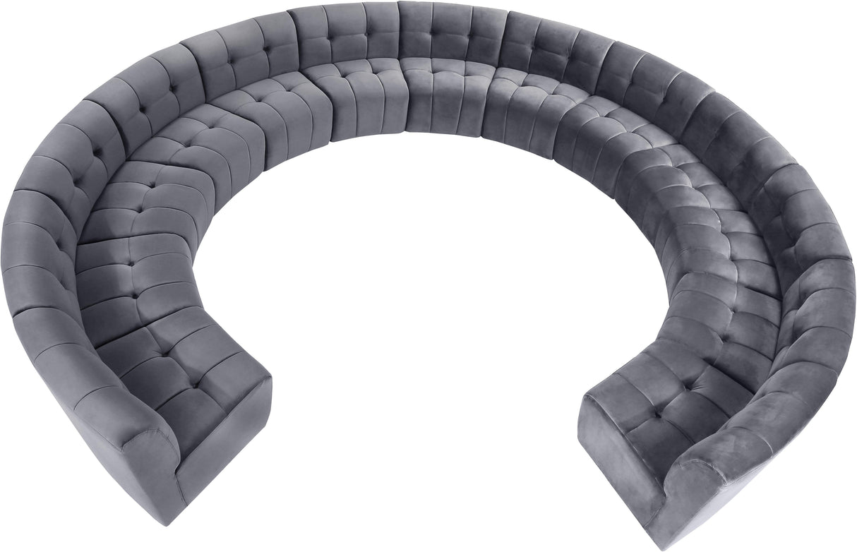 Limitless Grey Velvet 13pc. Modular Sectional - galleria furniture outlet