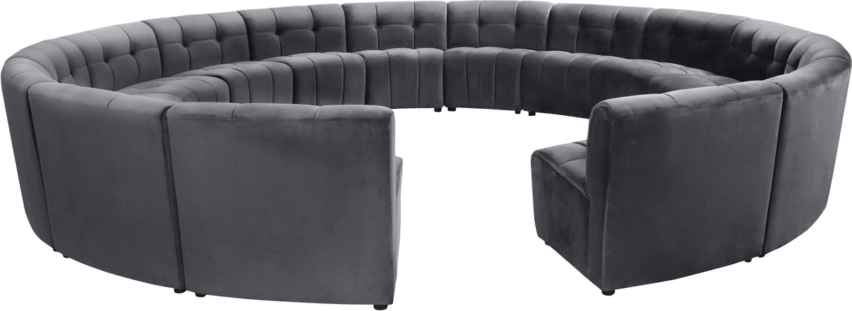 Limitless Grey Velvet 15pc. Modular Sectional - galleria furniture outlet