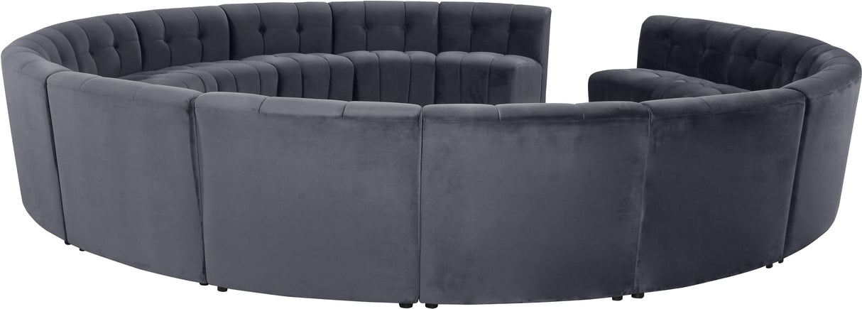 Limitless Grey Velvet 15pc. Modular Sectional - galleria furniture outlet
