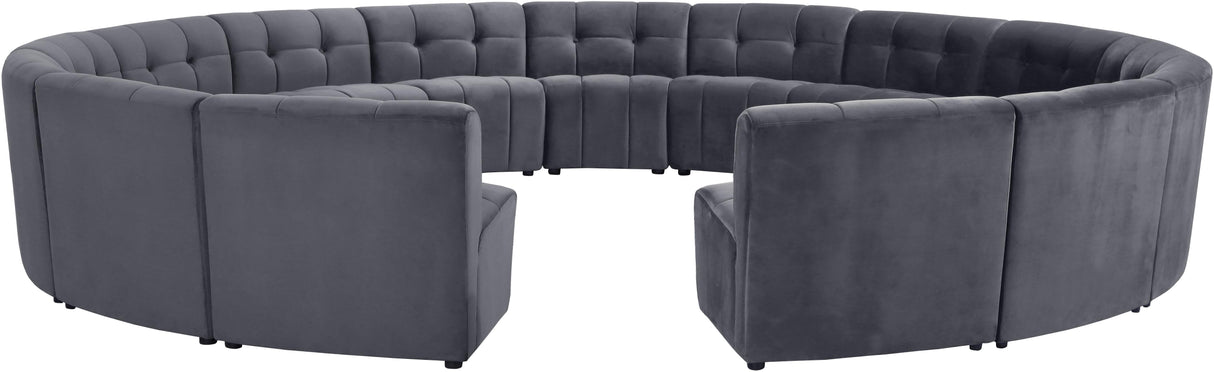 Limitless Grey Velvet 15pc. Modular Sectional - galleria furniture outlet