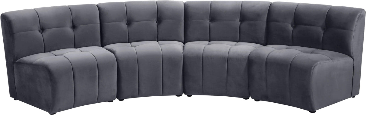 Limitless Grey Velvet 4pc. Modular Sectional