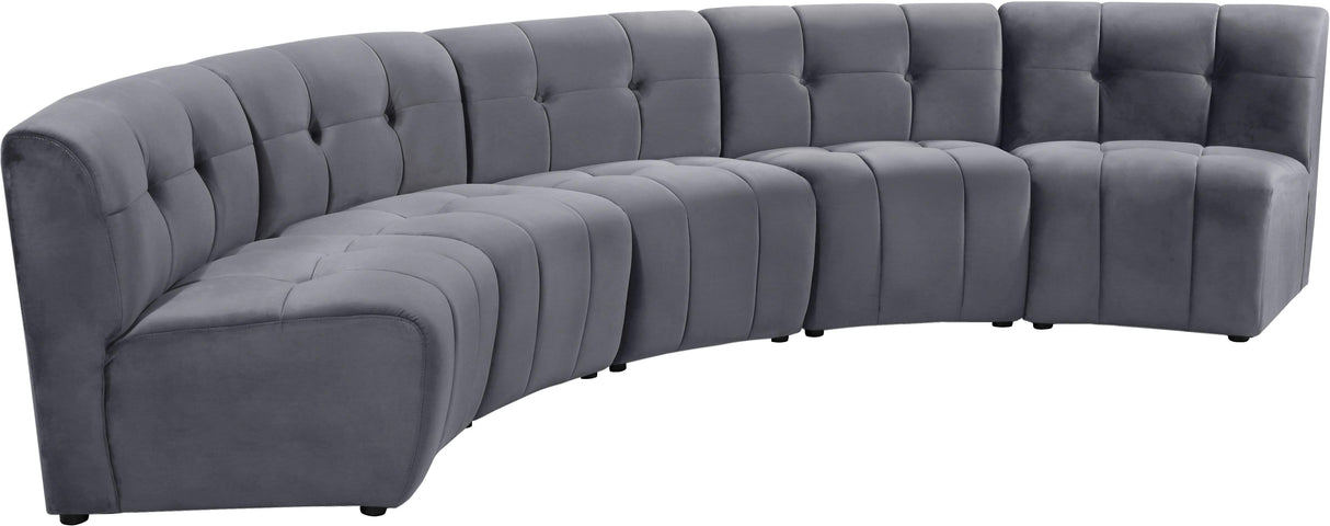 Limitless Grey Velvet 5pc. Modular Sectional - galleria furniture outlet