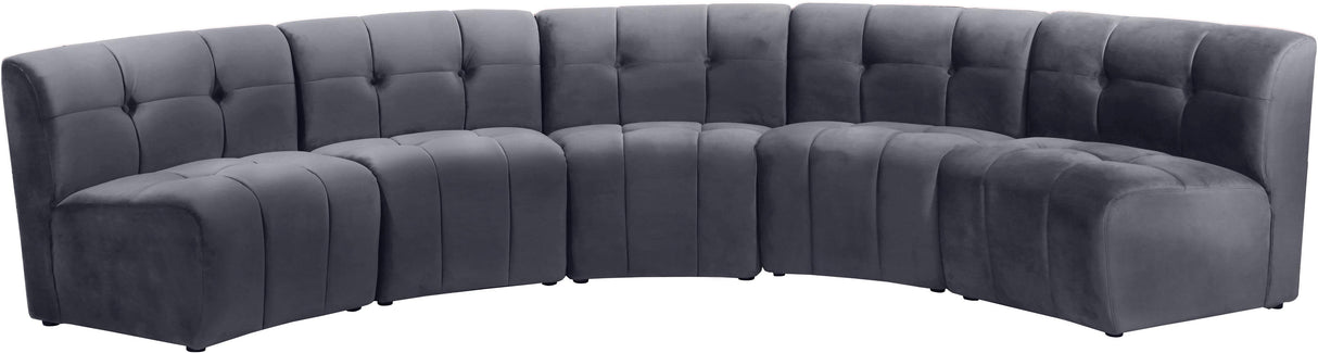 Limitless Grey Velvet 5pc. Modular Sectional - galleria furniture outlet