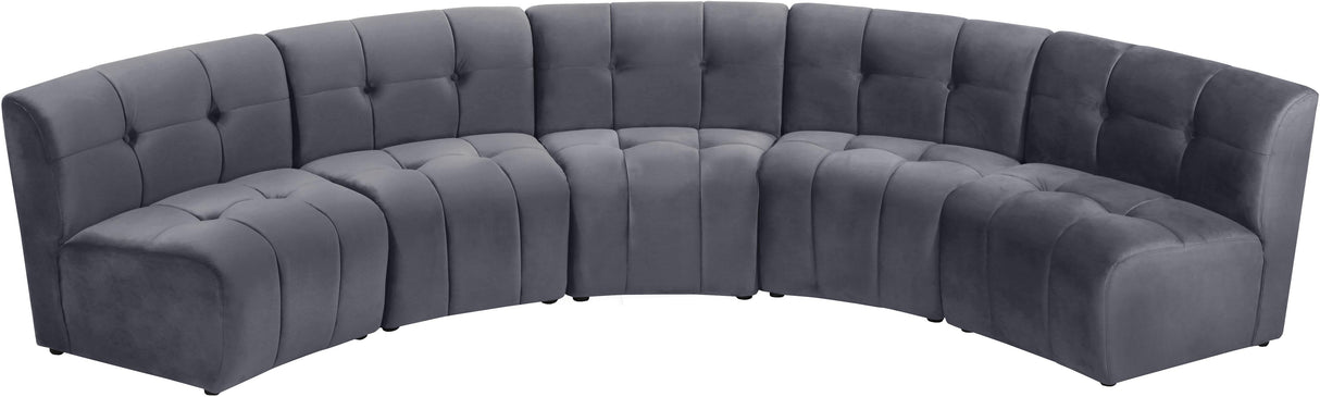 Limitless Grey Velvet 5pc. Modular Sectional - galleria furniture outlet