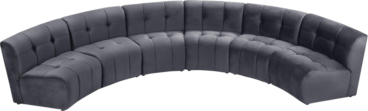 Limitless Grey Velvet 6pc. Modular Sectional - galleria furniture outlet