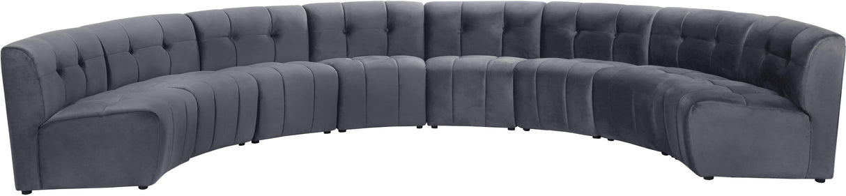 Limitless Grey Velvet 8pc. Modular Sectional - galleria furniture outlet
