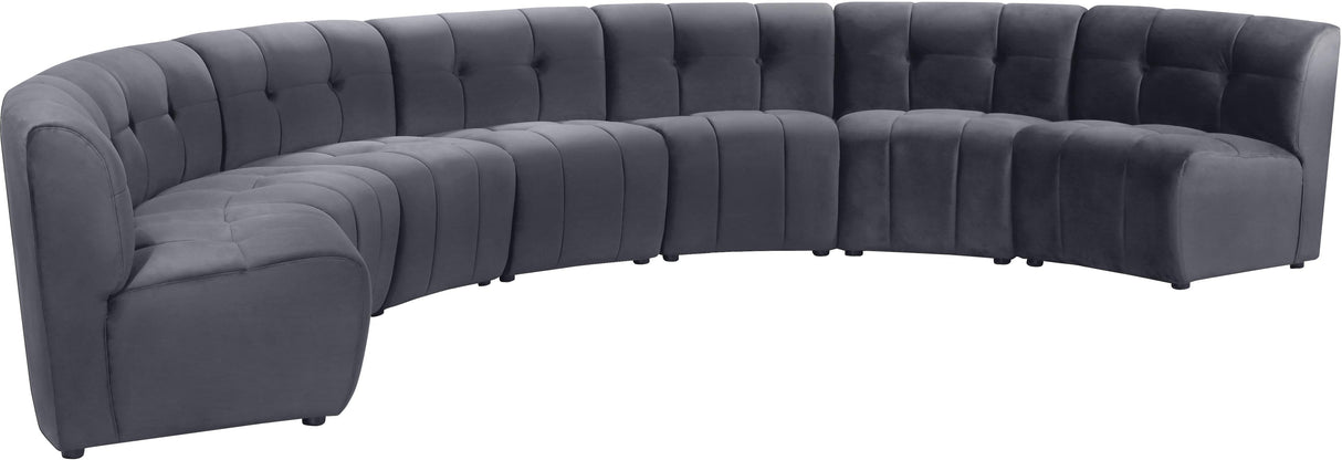 Limitless Grey Velvet 7pc. Modular Sectional - galleria furniture outlet