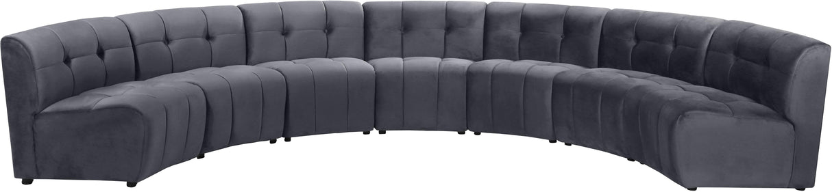 Limitless Grey Velvet 7pc. Modular Sectional - galleria furniture outlet