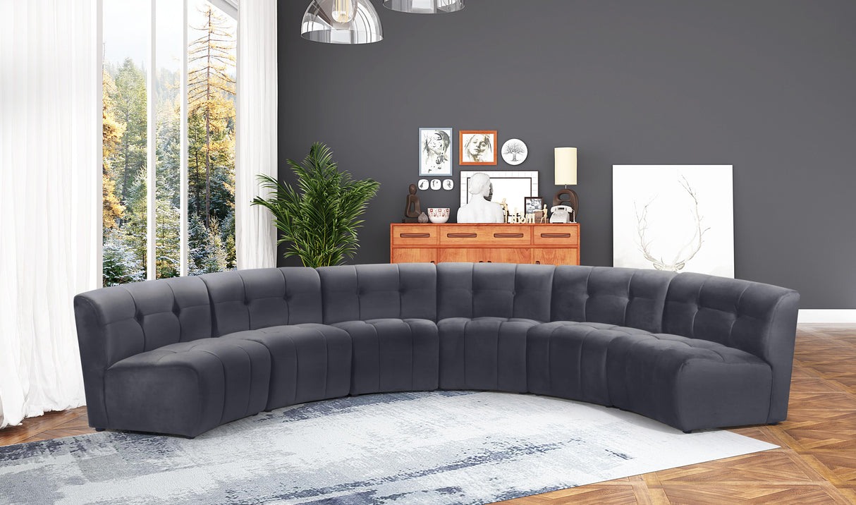 Limitless Grey Velvet 6pc. Modular Sectional - galleria furniture outlet