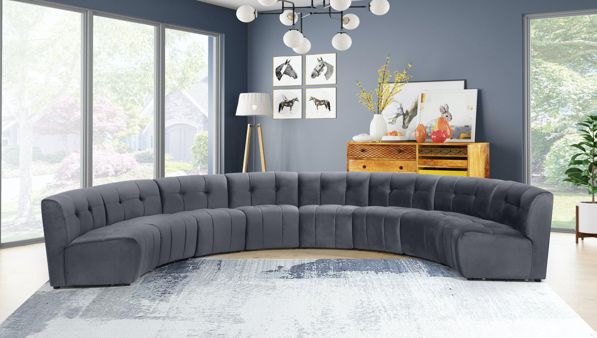 Limitless Grey Velvet 8pc. Modular Sectional - galleria furniture outlet