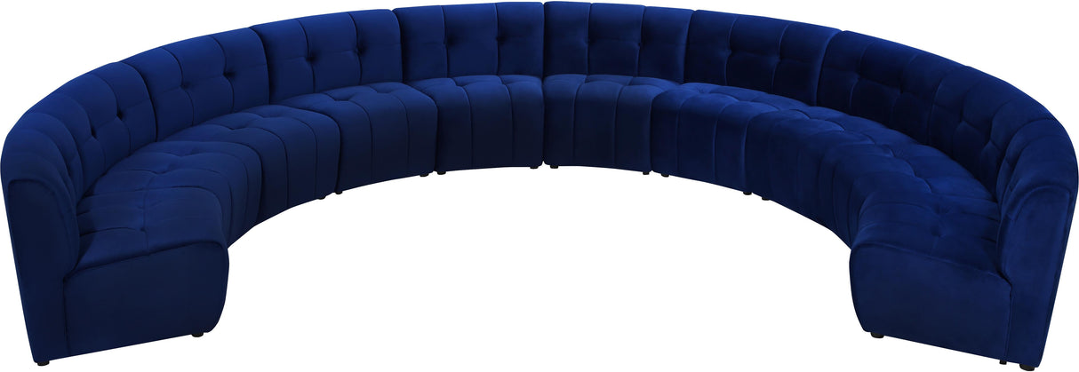 Limitless Navy Velvet 10pc. Modular Sectional - galleria furniture outlet