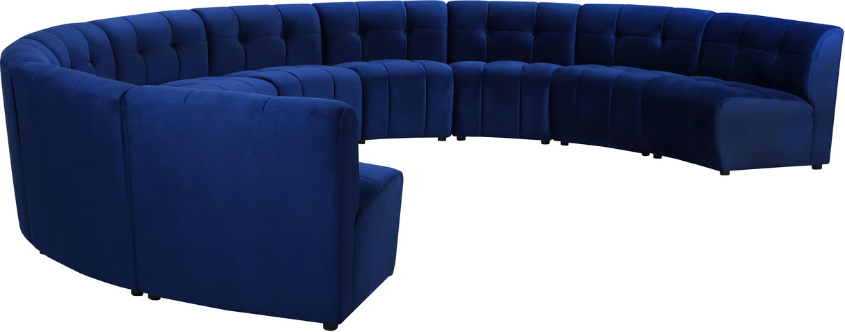 Limitless Navy Velvet 10pc. Modular Sectional - galleria furniture outlet