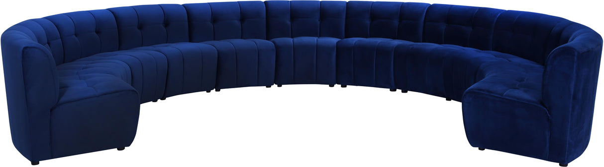 Limitless Navy Velvet 11pc. Modular Sectional