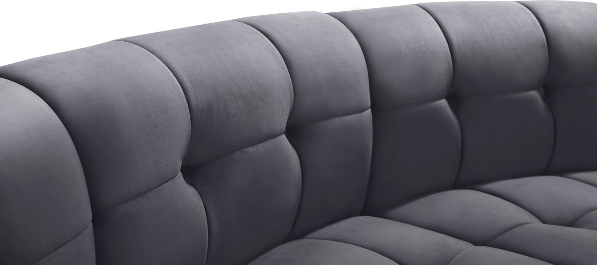 Limitless Grey Velvet 6pc. Modular Sectional - galleria furniture outlet