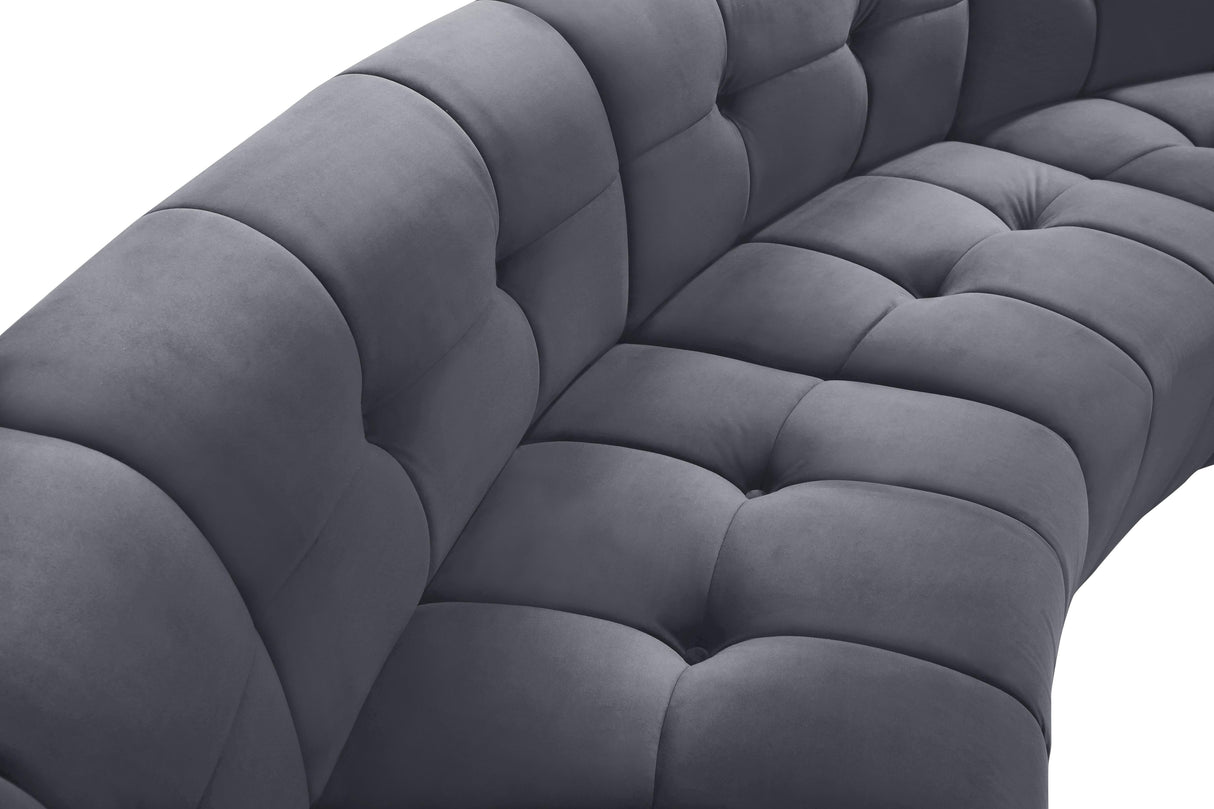 Limitless Grey Velvet 5pc. Modular Sectional - galleria furniture outlet