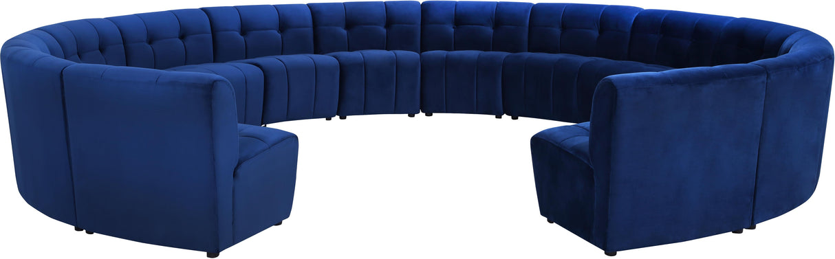 Limitless Navy Velvet 14pc. Modular Sectional