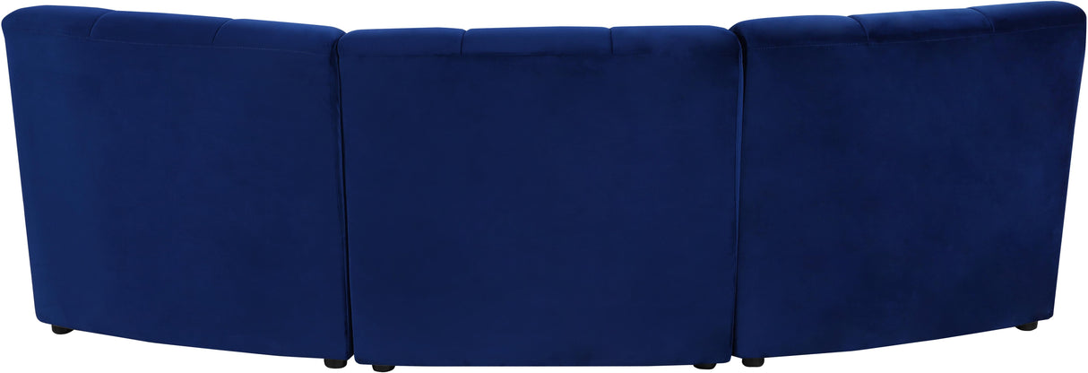 Limitless Navy Velvet 3pc. Modular Sectional - galleria furniture outlet