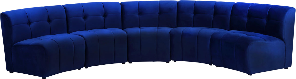 Limitless Navy Velvet 5pc. Modular Sectional