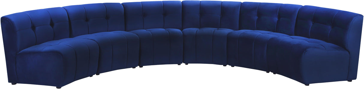 Limitless Navy Velvet 6pc. Modular Sectional - galleria furniture outlet