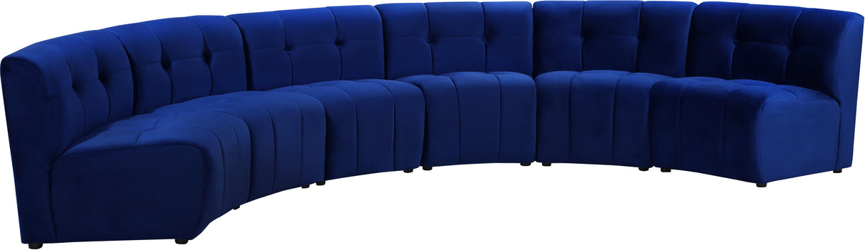 Limitless Navy Velvet 6pc. Modular Sectional - galleria furniture outlet