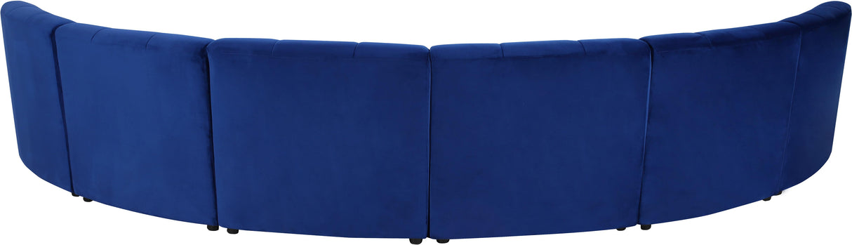 Limitless Navy Velvet 6pc. Modular Sectional - galleria furniture outlet