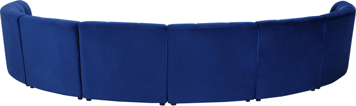 Limitless Navy Velvet 8pc. Modular Sectional - galleria furniture outlet