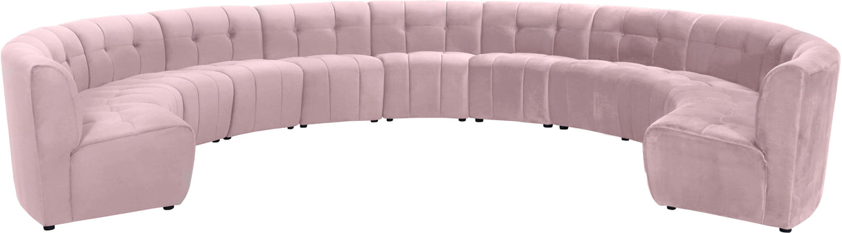 Limitless Pink Velvet 11pc. Modular Sectional - galleria furniture outlet