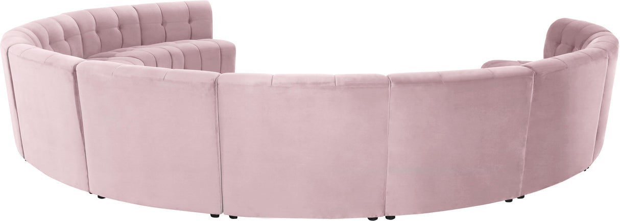 Limitless Pink Velvet 11pc. Modular Sectional - galleria furniture outlet