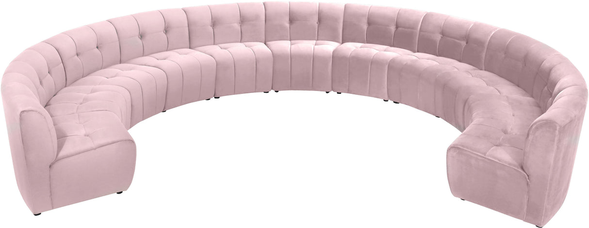 Limitless Pink Velvet 11pc. Modular Sectional - galleria furniture outlet