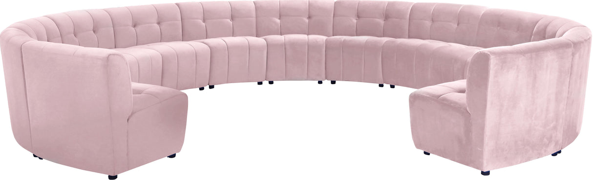 Limitless Pink Velvet 13pc. Modular Sectional - galleria furniture outlet