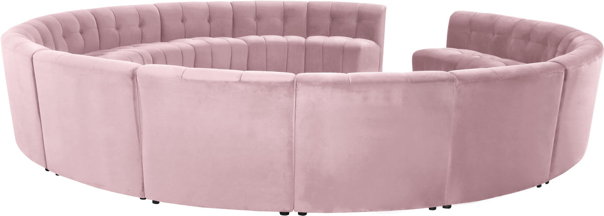 Limitless Pink Velvet 15pc. Modular Sectional - galleria furniture outlet