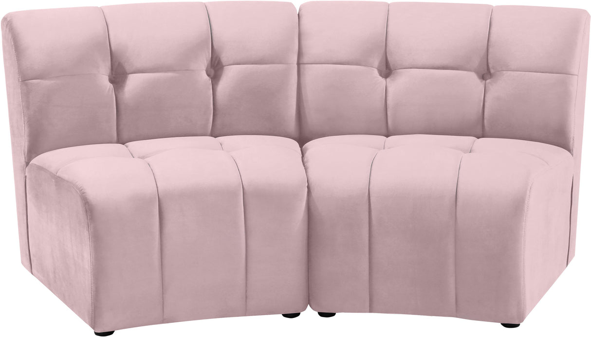 Limitless Pink Velvet 2pc. Modular Sectional - galleria furniture outlet