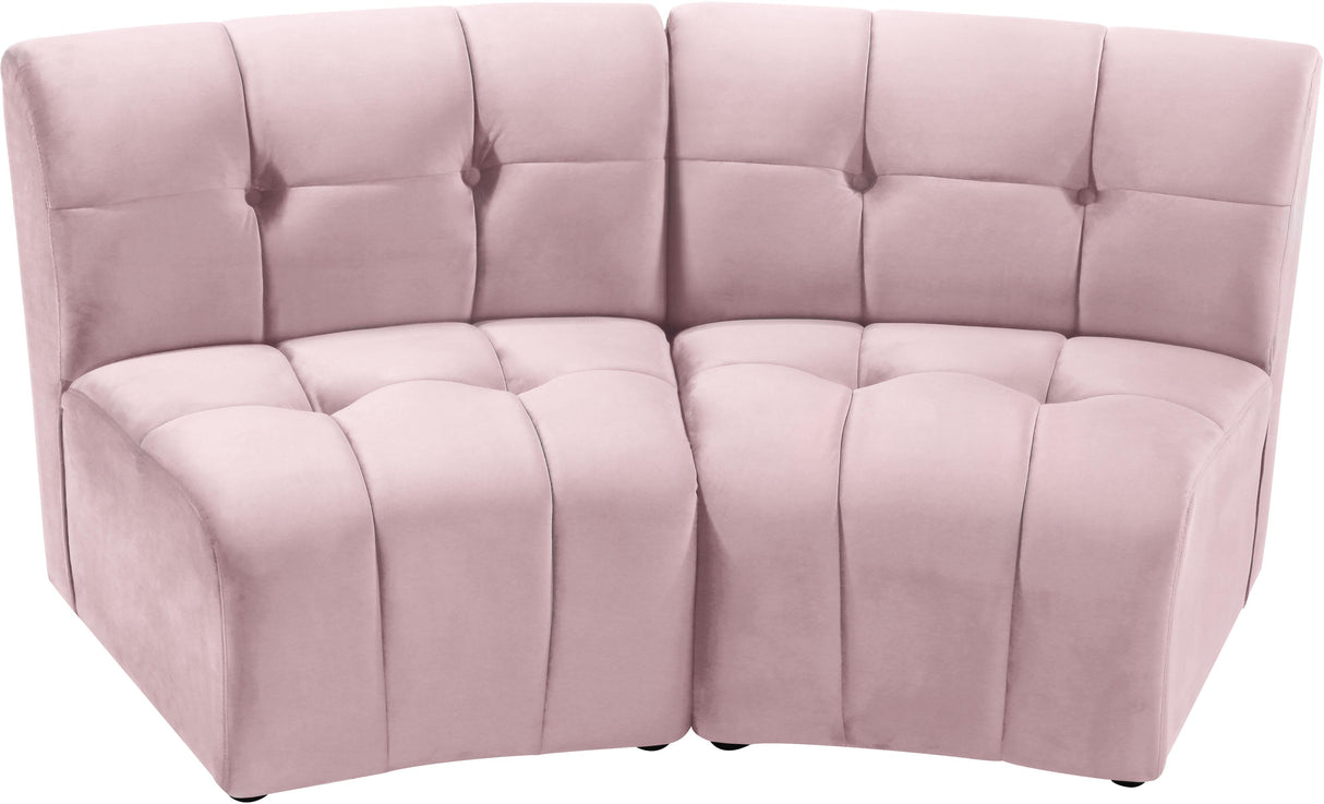 Limitless Pink Velvet 2pc. Modular Sectional - galleria furniture outlet