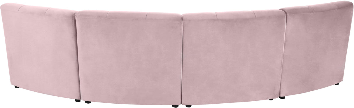 Limitless Pink Velvet 4pc. Modular Sectional - galleria furniture outlet