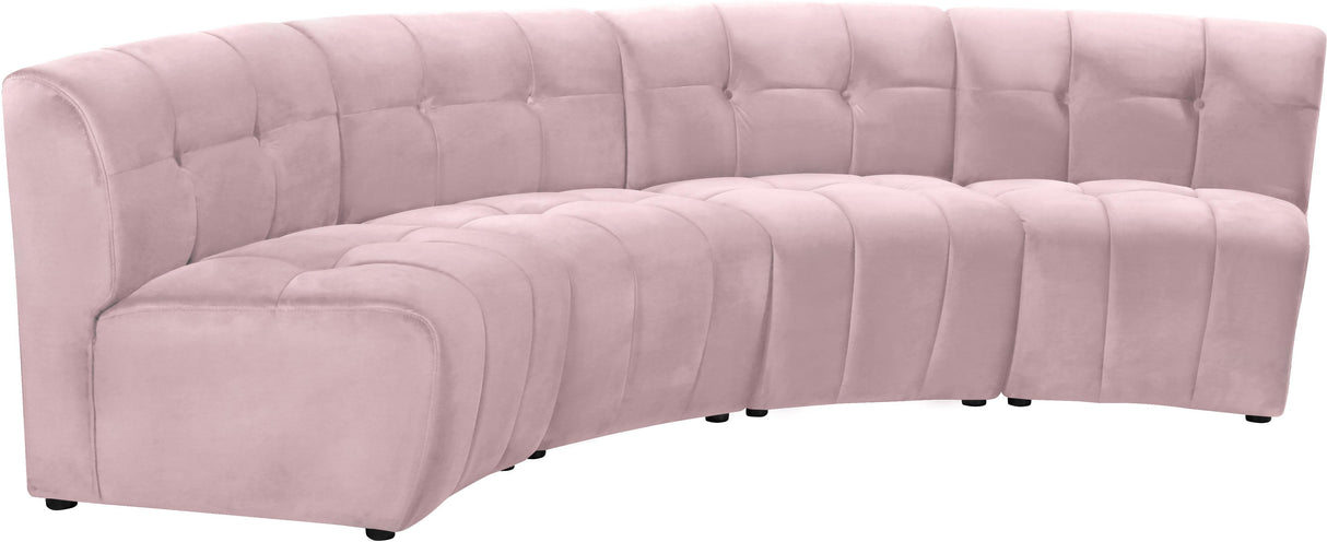 Limitless Pink Velvet 4pc. Modular Sectional - galleria furniture outlet
