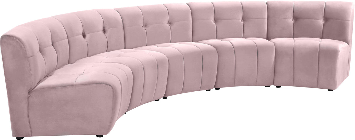 Limitless Pink Velvet 5pc. Modular Sectional - galleria furniture outlet