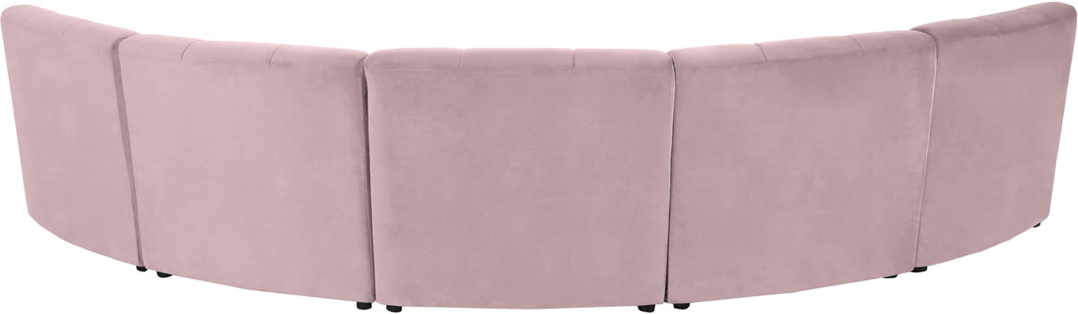 Limitless Pink Velvet 5pc. Modular Sectional - galleria furniture outlet